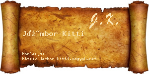 Jámbor Kitti névjegykártya