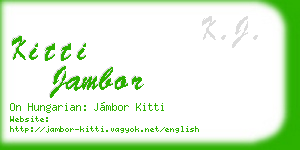 kitti jambor business card